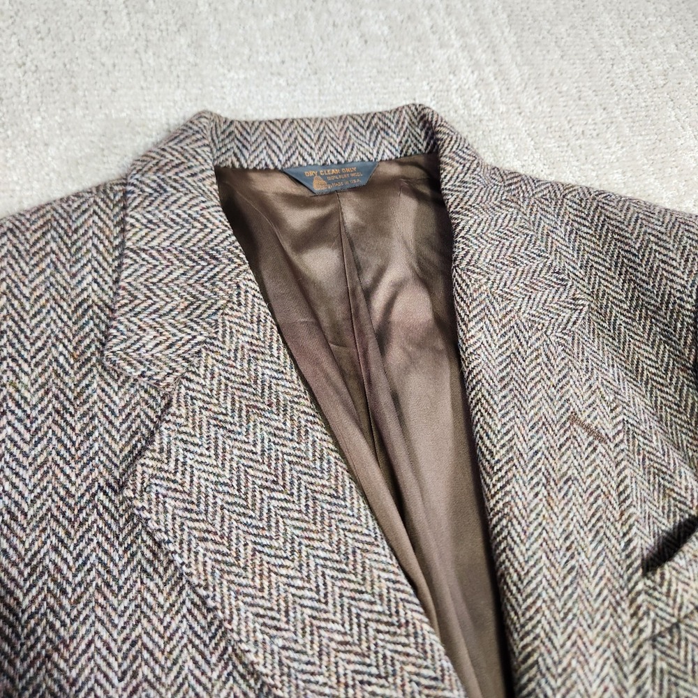 Vintage Harris Tweed Blazer Men 42 *READ Herringbone Scottish Handwoven Wool